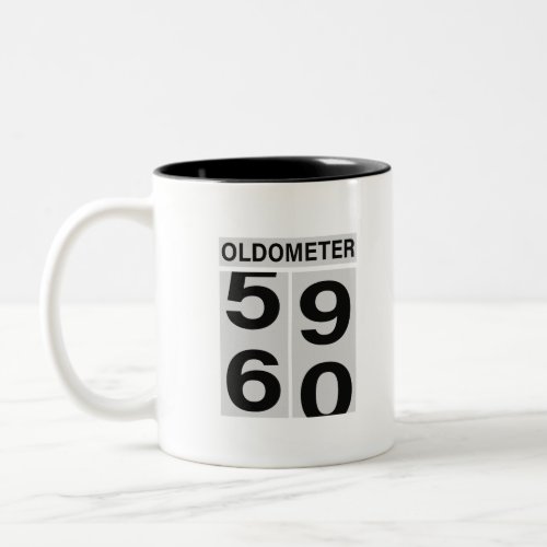 60th Birthday OLDOMETER Two_Tone Coffee Mug