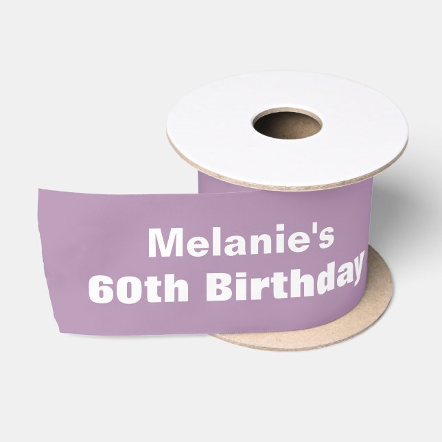 60th Birthday or ANY YEAR Custom Color G08 PURPLE Satin Ribbon (Spool)