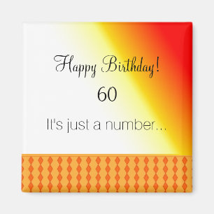 60th Birthday Orange Pattern Magnet