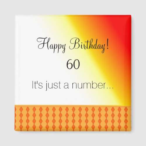 60th Birthday Orange Pattern Magnet