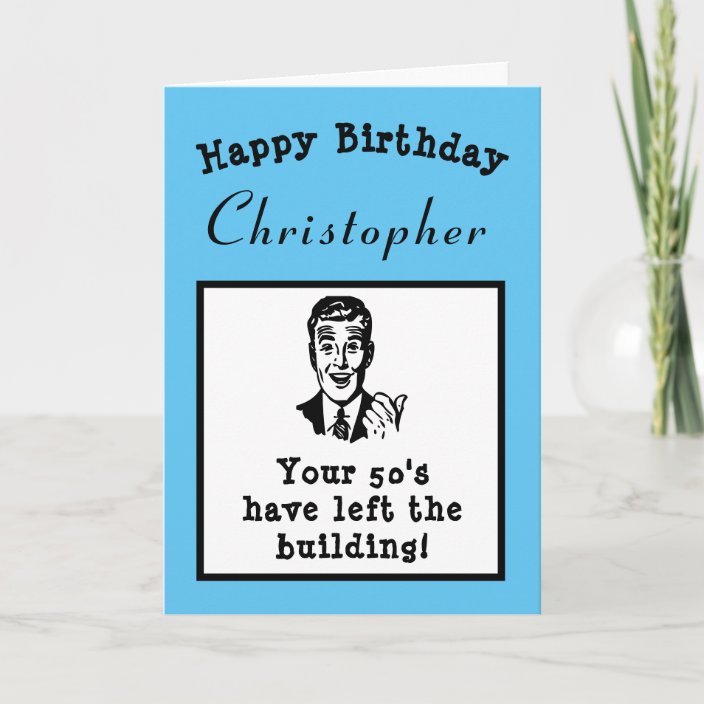 60th Birthday Over The Hill Funny Personalized Card | Zazzle.com