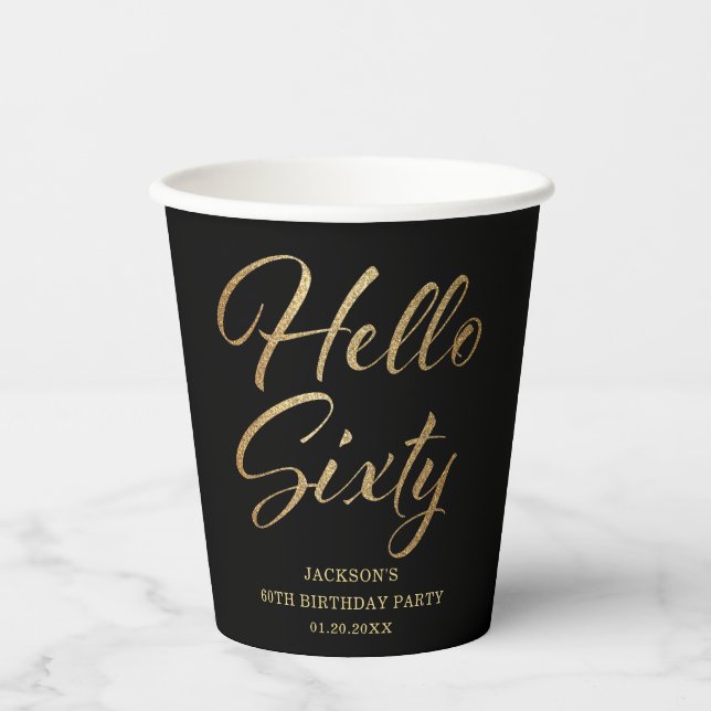 60th Birthday Paper Cups (Front)