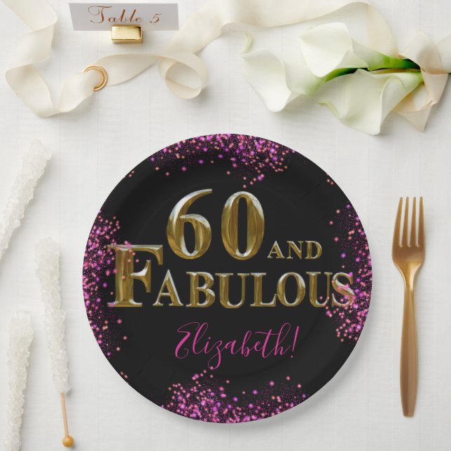 60th Birthday  Paper Plates (Wedding)