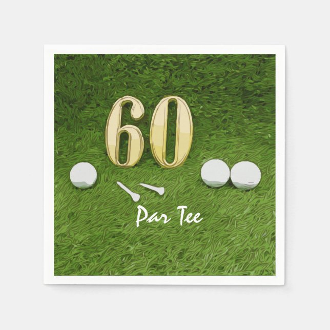 60th Birthday Par tee Party for golfer Napkins (Front)