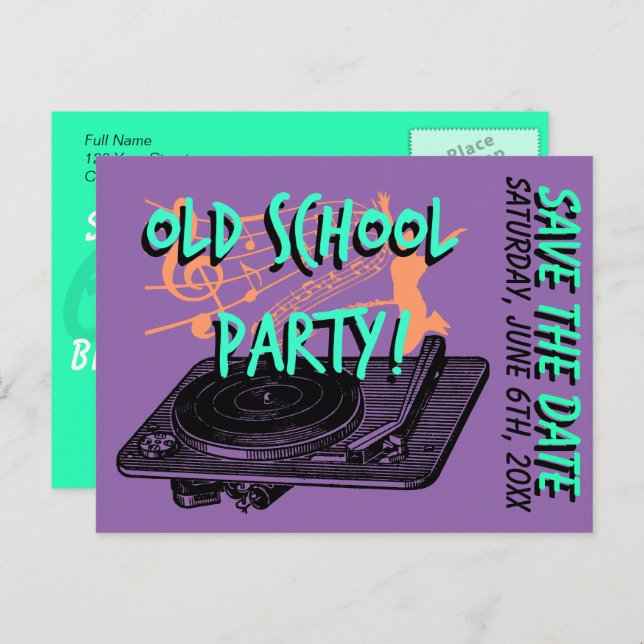 60th Birthday Party 60s Save the date Announcement Postcard (Front/Back)