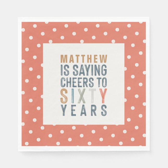 60th birthday party accessories decor napkins (Front)