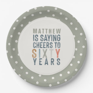 60th birthday party accessories decor paper plates