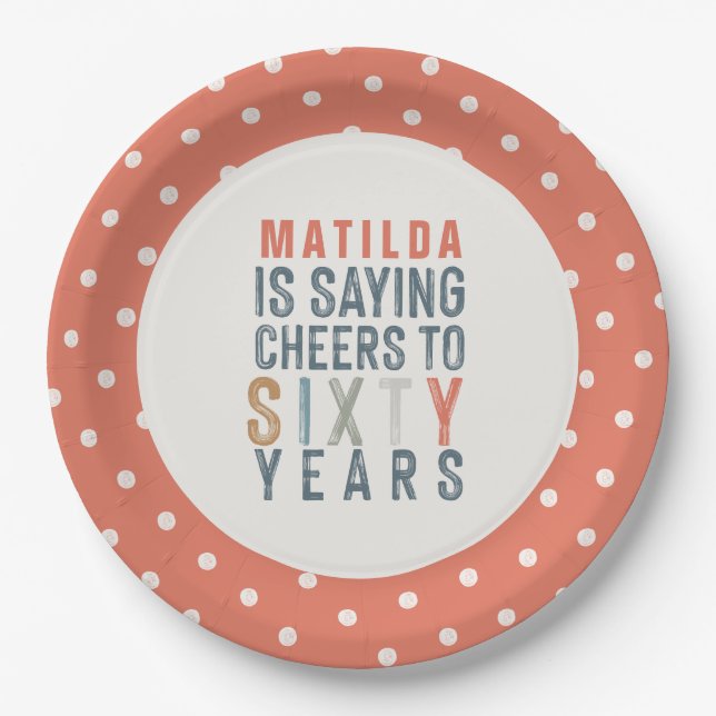 60th birthday party accessories decor paper plates (Front)