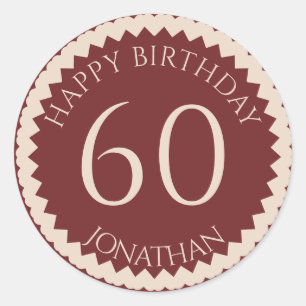 60th Birthday Party add your name any color Classic Round Sticker