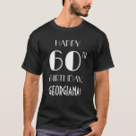 [ Thumbnail: 60th Birthday Party - Art Deco Inspired Look Shirt ]