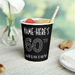 [ Thumbnail: 60th Birthday Party: Art Deco Style + Custom Name Paper Cups ]