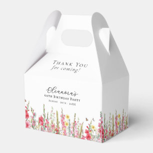 60th Birthday Party August Birth Month Flower Favor Boxes