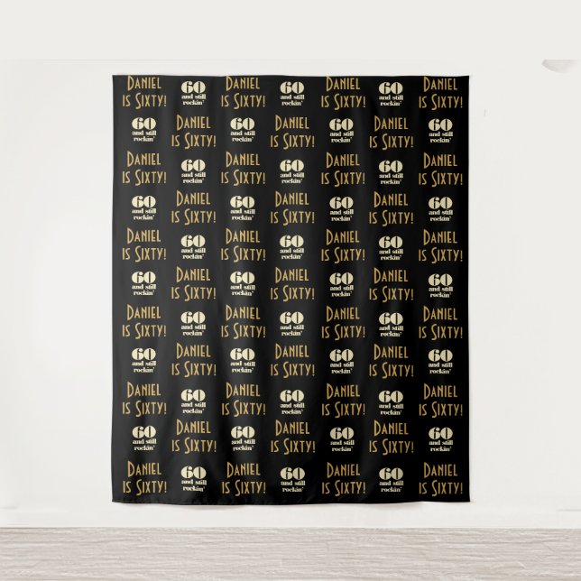 60th Birthday Party Backdrop | Step and Repeat (Front)