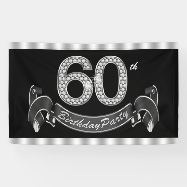 60th Birthday Party Banner (Horizontal)