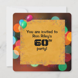 60th Birthday Party Bash Invitation | Zazzle