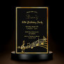 60th birthday party black and gold music notes invitation