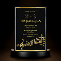 60th birthday party black and gold music notes