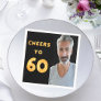 60th birthday party black gold cheers photo napkins