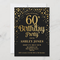 60th Birthday Party - Black & Gold
