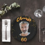 60th birthday party black gold photo paper plates