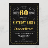 60th Birthday Party - Black Gold White