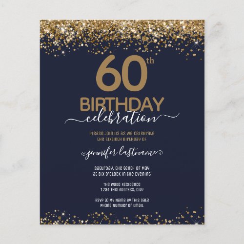 60th Birthday Party Budget Invitation