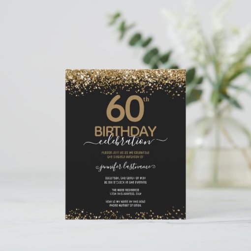 60th Birthday Party Budget Invitation | Zazzle