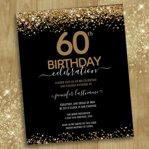 60th Birthday Party Budget Invitation