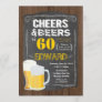 60th birthday party. Cheers to 60 years beer Invitation