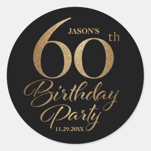 60th Birthday Party Classic Round Sticker