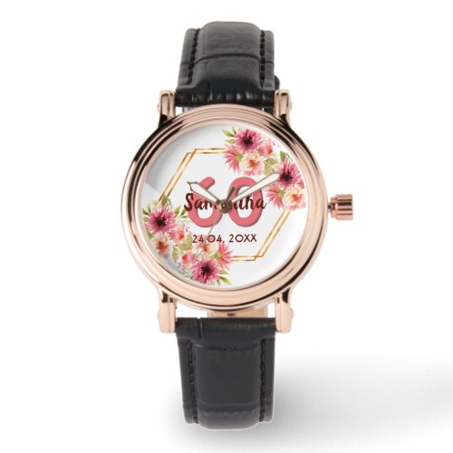 60th birthday party coral gold dahlia flowers watch