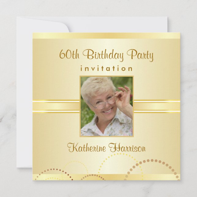 60th Birthday Party - Custom Photo Invitations (Front)