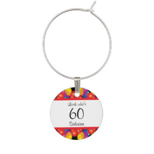 60th Birthday Party DIY Text Wine Charm