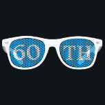 60th Birthday Party Favor Cool Blue White Retro Sunglasses<br><div class="desc">60th birthday party shades for an awesome sixtieth bday or anniversary bash. Cool blue party favor glasses with cute white text. Festive sunglasses for someone turning 60. Celebrate being sixty years old!</div>