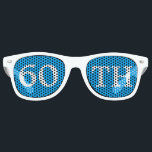 60th Birthday Party Favor Cool Blue White Retro Sunglasses<br><div class="desc">60th birthday party shades for an awesome sixtieth bday or anniversary bash. Cool blue party favor glasses with cute white text. Festive sunglasses for someone turning 60. Celebrate being sixty years old!</div>