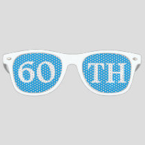 60th Birthday Party Favor Cool Blue White Retro Sunglasses