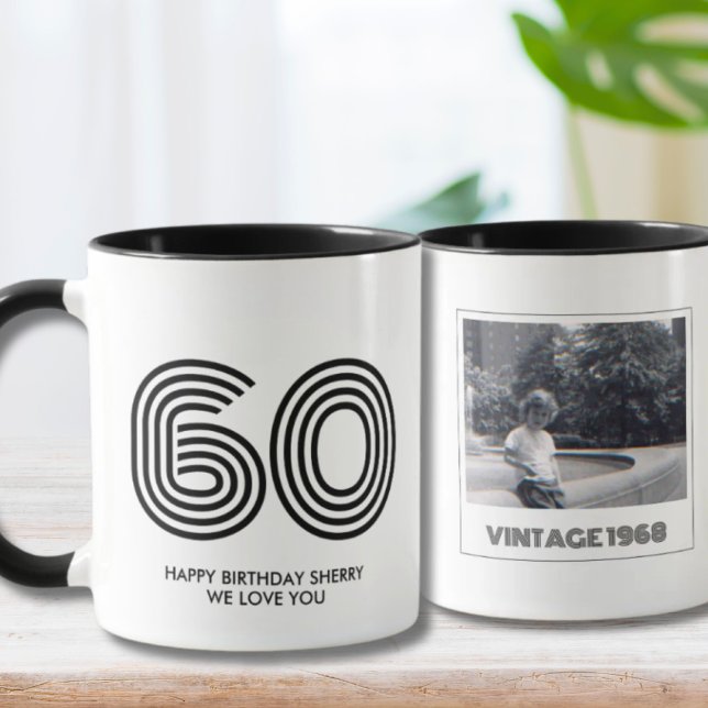 60th Birthday Party Favor Vintage Year Mug (Creator Uploaded)