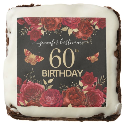 60th Birthday Party Floral Dozen Brownies