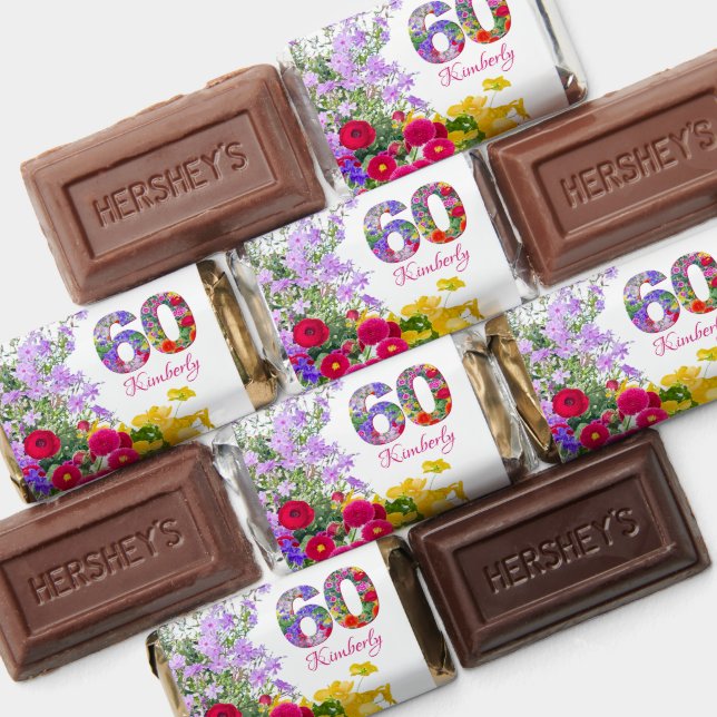 60th birthday party floral flower bouquet  hershey's miniatures (Assorted)