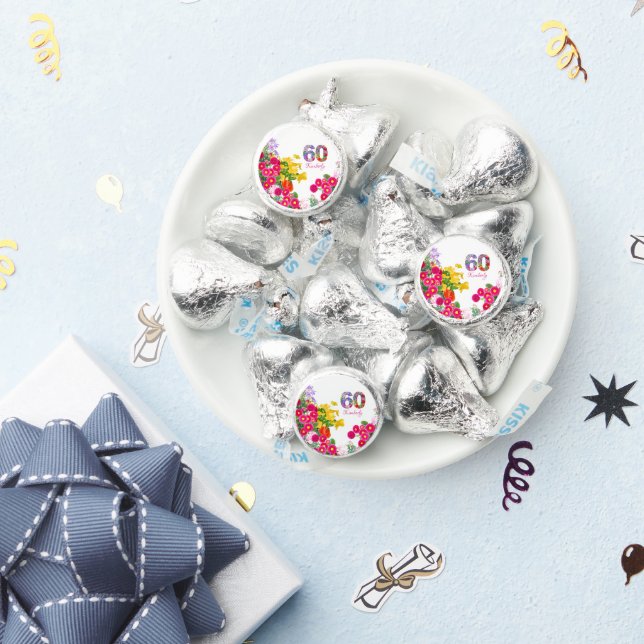 60th birthday party floral flowers bouquet hershey®'s kisses® (Party)