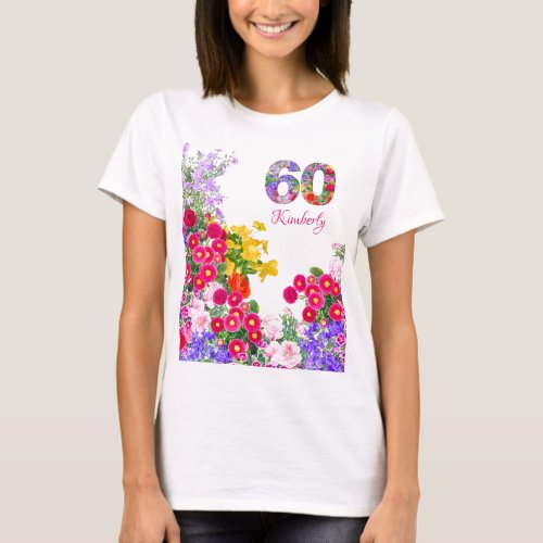 60th birthday party floral guest of honor t_shirt