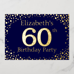 60th Birthday Party Foil Invitation