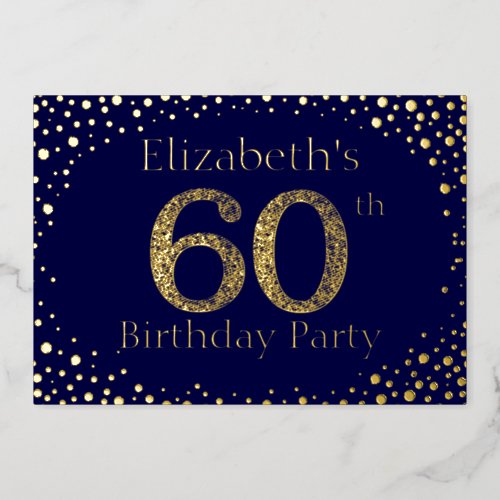 60th Birthday Party Foil Invitation