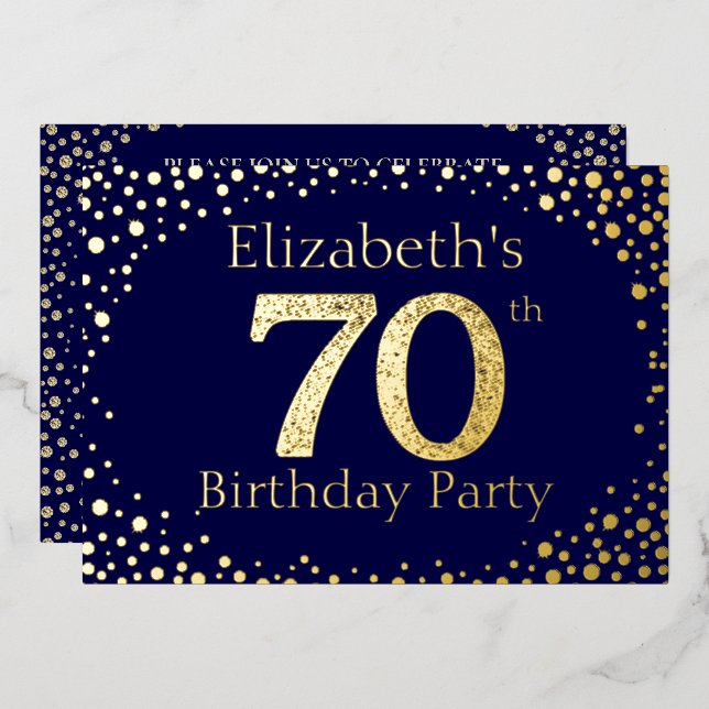 60th Birthday Party Foil Invitation (Front/Back)