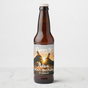 60th birthday party for guys cheers beer bottle label