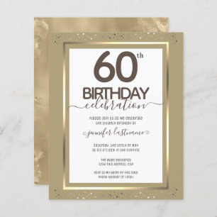 60th Birthday Party Gold Paper Sheet