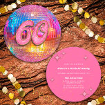60th Birthday Party Gold Pink Glitter Disco Ball Invitation<br><div class="desc">Do you love the 80s dancing disco ball? The 70s disco ball? Look at our 60th Birthday Party Gold Pink Glitter Disco Ball Invitation! Celebrate in style with our vibrant birthday disco ball invitation featuring a colorful gold mirror disco ball and dazzling typography with a digital glitter and gold effect....</div>