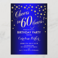 60th Birthday Party - Gold Royal Blue