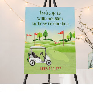 60th Birthday Party Golf Guy Photo Welcome Foam Board