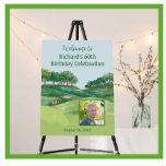 60th Birthday Party Golf Men's Photo Welcome   Foam Board<br><div class="desc">This festive and colorful 60th Birthday Party Welcome foam board features a Golf theme and it's perfect for a Golfer. It features a Golf Cart with Golf Clubs on a Golf Course and personalized further with his photo. Much to personalize to make appropriate for your own event. Any design questions,...</div>